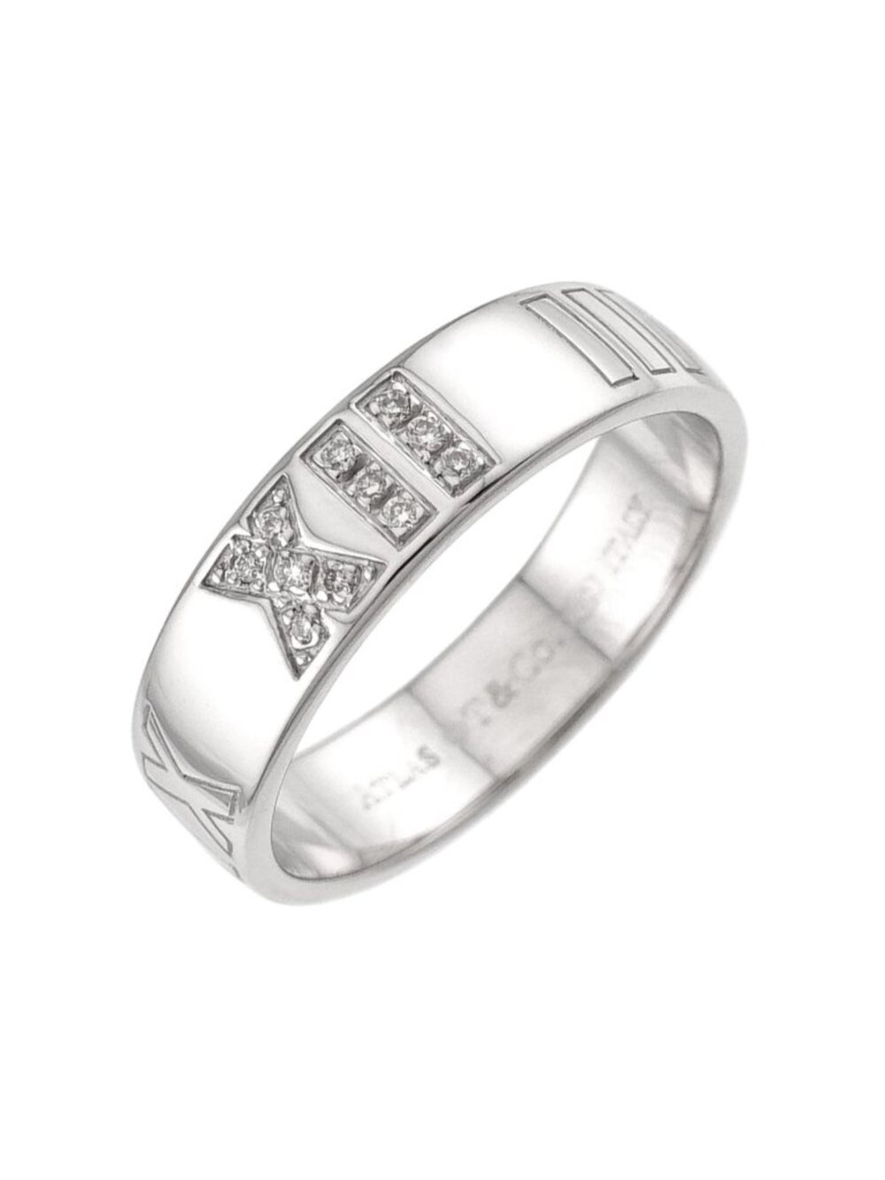 Tiffany & Co Atlas Ring Diamond 18K White Gold